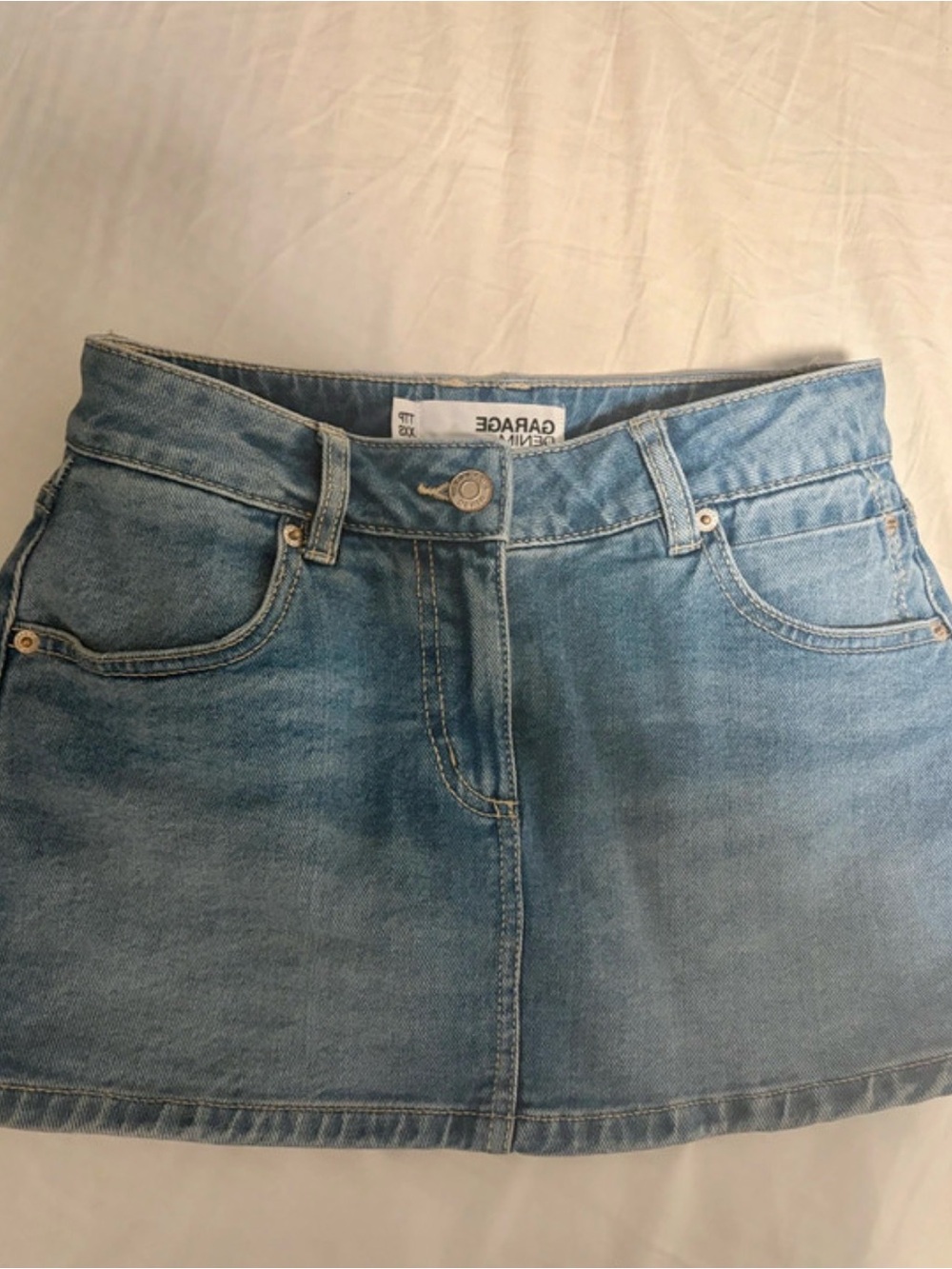 Garage Medium Blue Denim Mini Skirt